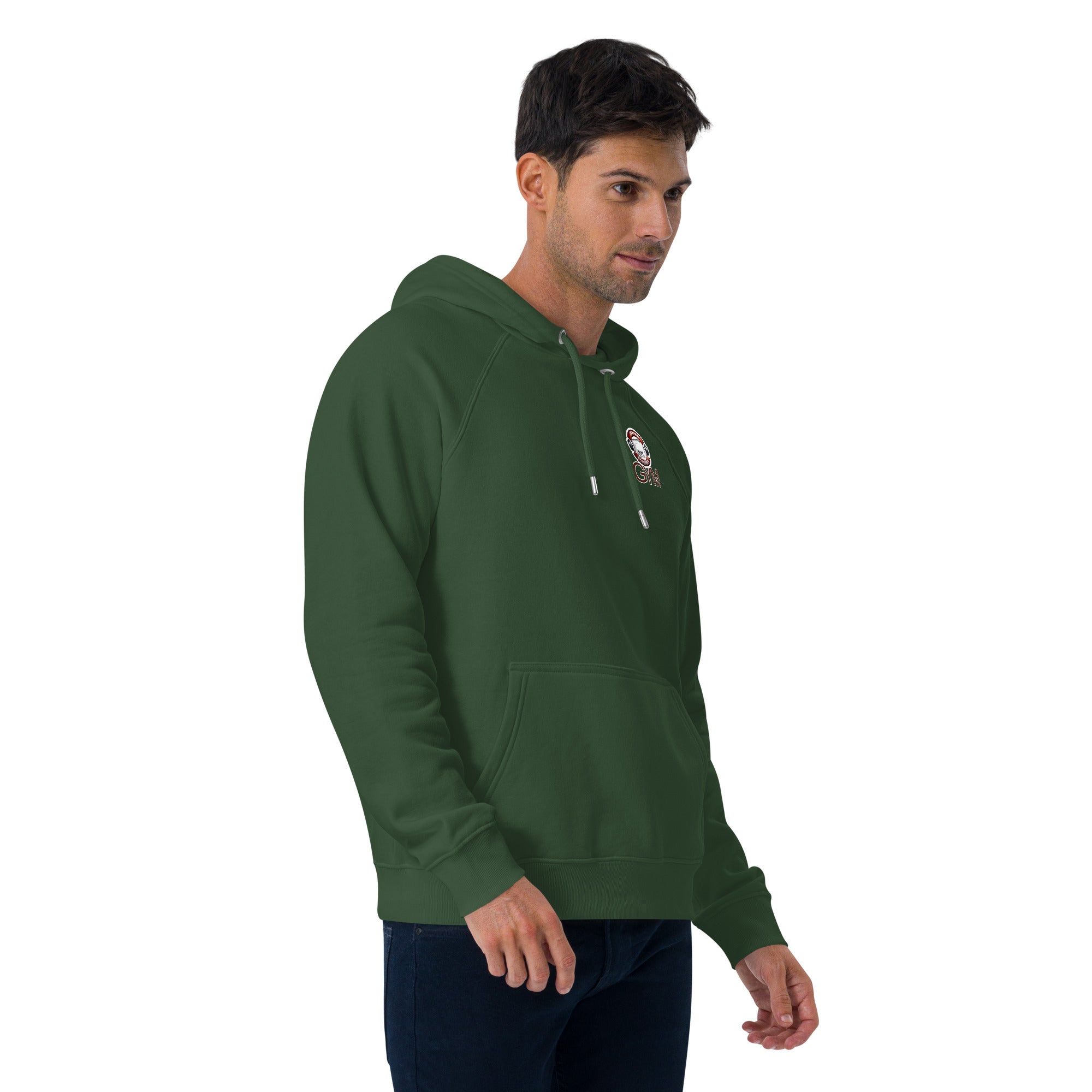 Unisex Bio-Raglan-Hoodie Junior Schröder Gym Druck Vorne