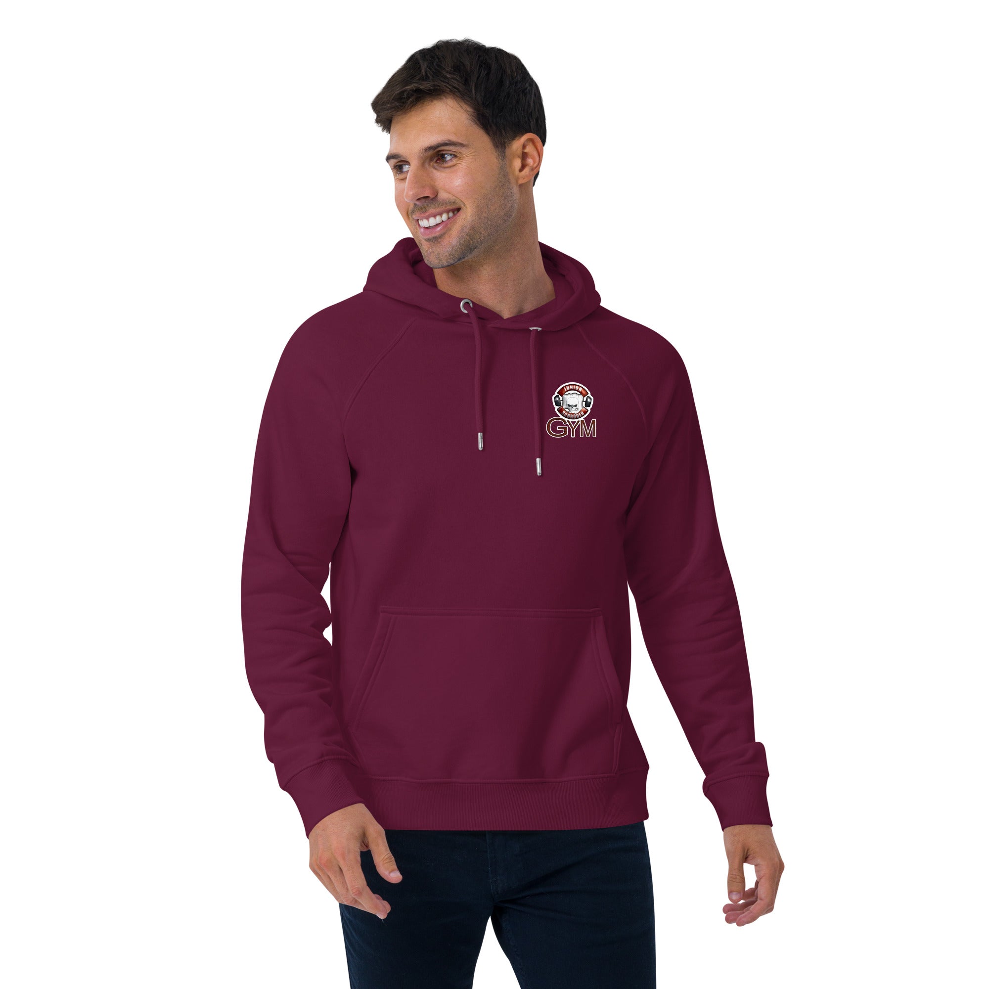 Unisex Bio-Raglan-Hoodie Junior Schröder Gym Druck Vorne