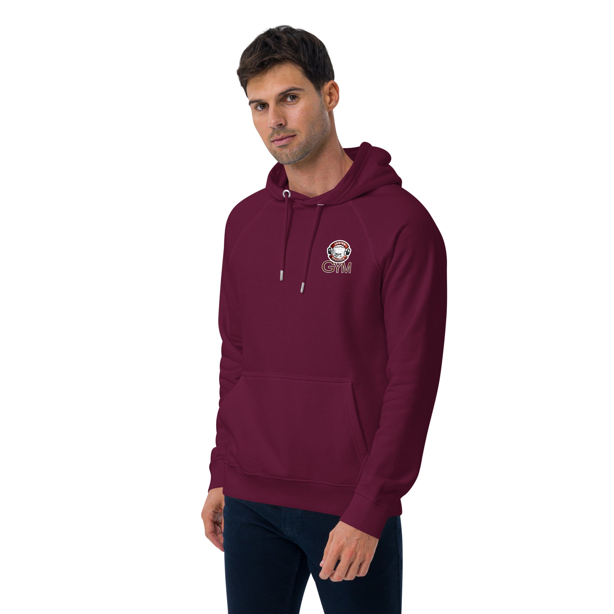 Unisex Bio-Raglan-Hoodie Junior Schröder Gym Druck Vorne