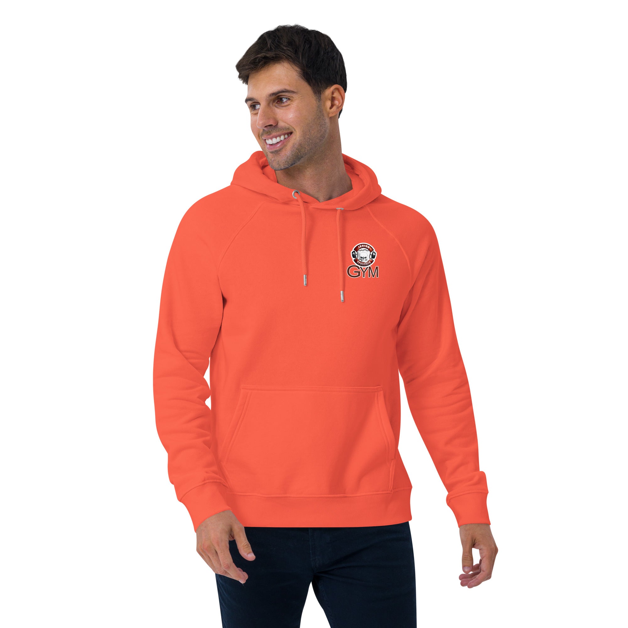 Unisex Bio-Raglan-Hoodie Junior Schröder Gym Druck Vorne