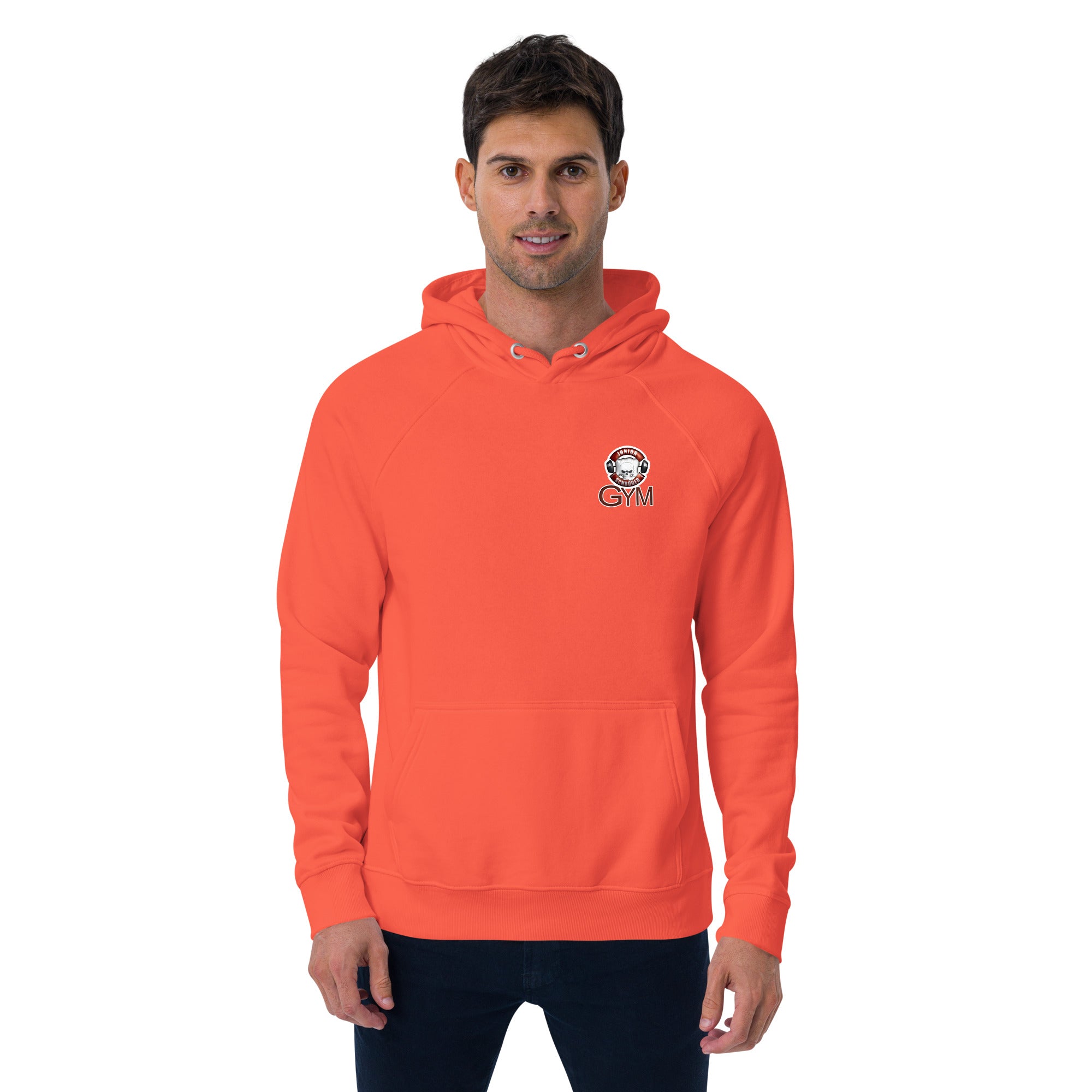 Unisex Bio-Raglan-Hoodie Junior Schröder Gym Druck Vorne
