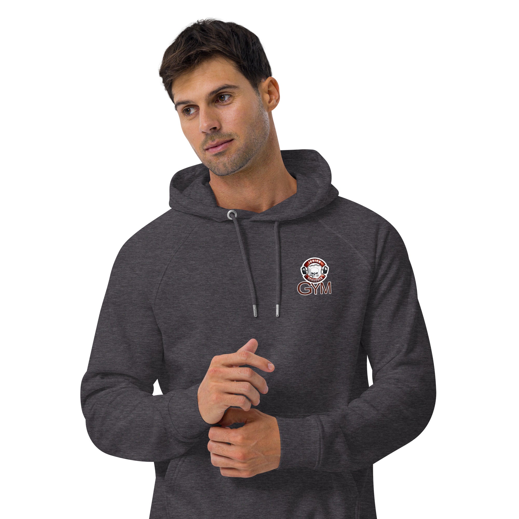Unisex Bio-Raglan-Hoodie Junior Schröder Gym Druck Vorne