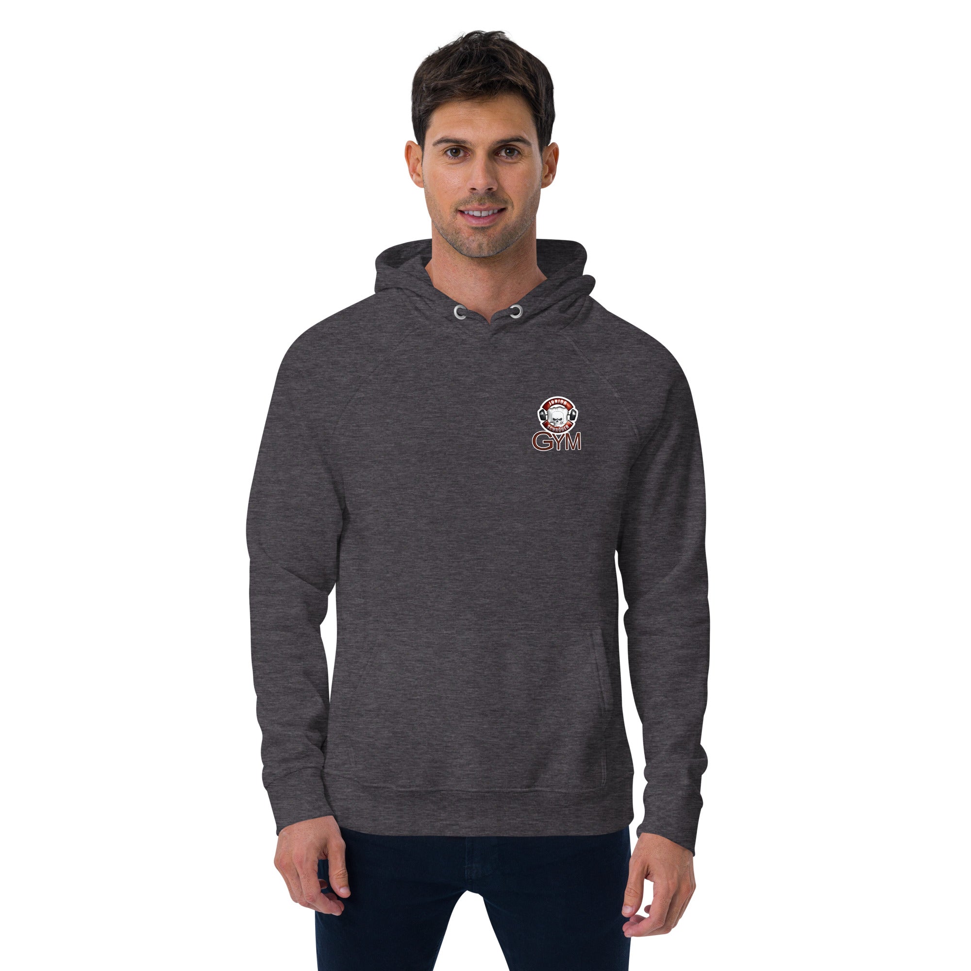Unisex Bio-Raglan-Hoodie Junior Schröder Gym Druck Vorne
