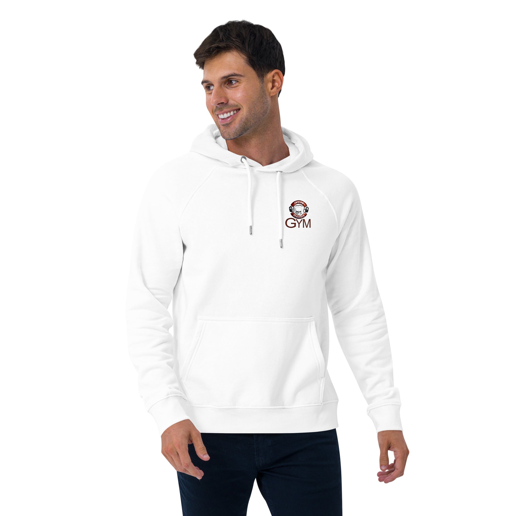 Unisex Bio-Raglan-Hoodie Junior Schröder Gym Druck Vorne