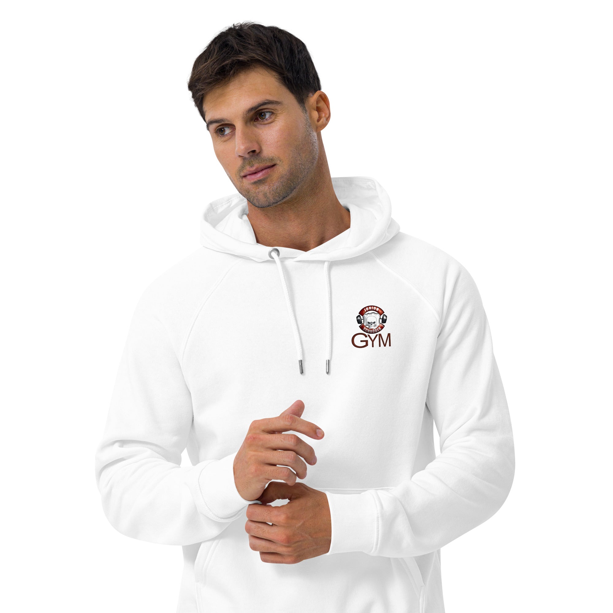 Unisex Bio-Raglan-Hoodie Junior Schröder Gym Druck Vorne