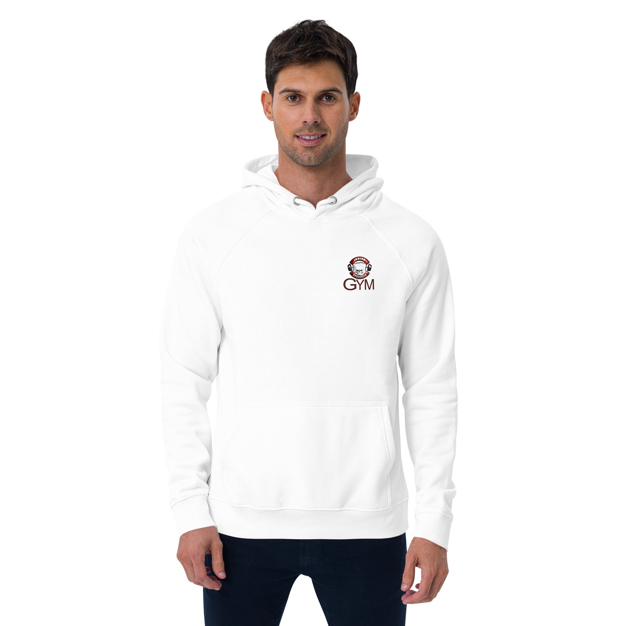 Unisex Bio-Raglan-Hoodie Junior Schröder Gym Druck Vorne