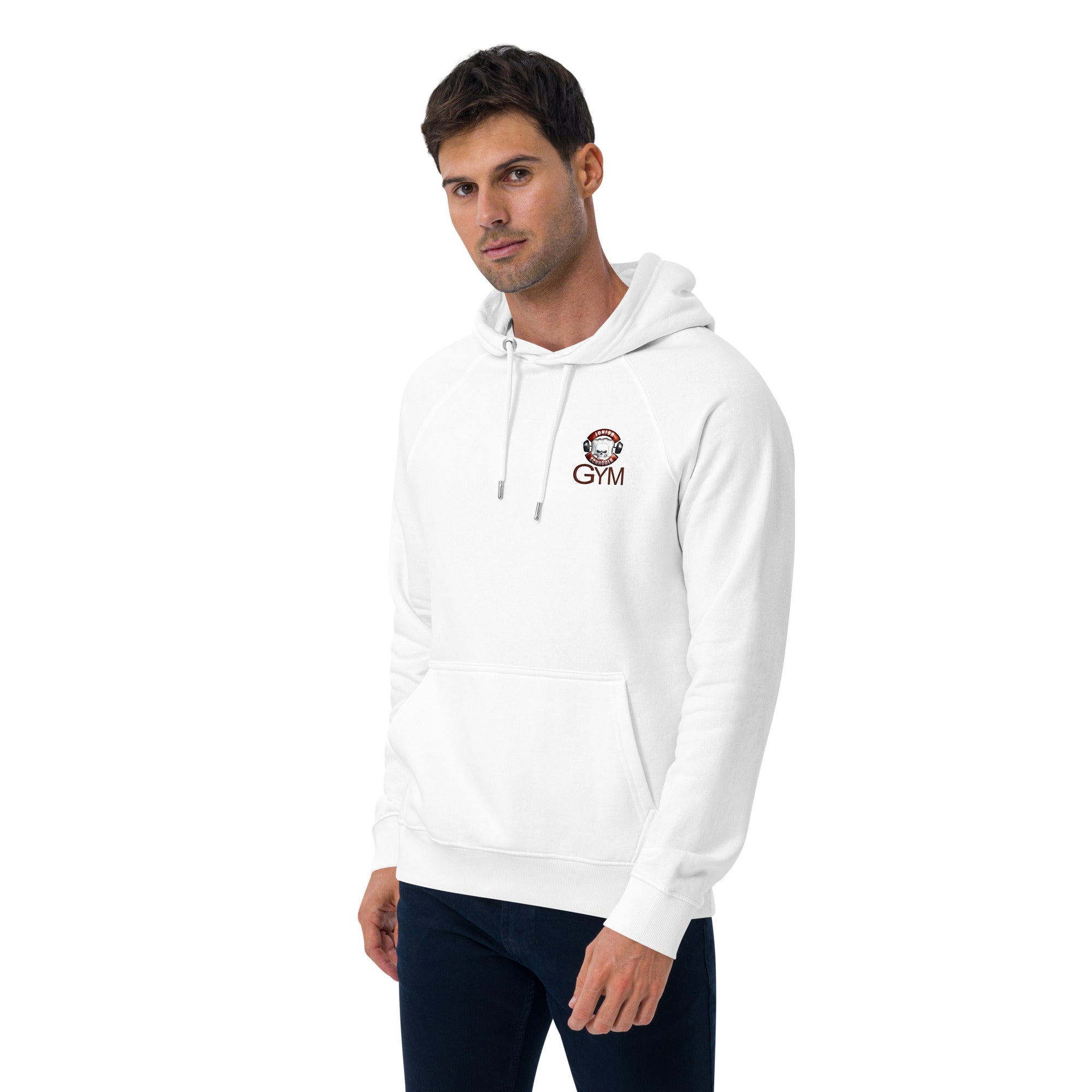 Unisex Bio-Raglan-Hoodie Junior Schröder Gym Druck Vorne