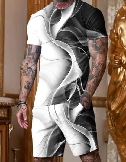 Unisex T-Shirt und Hose Set 3D Digital Printed