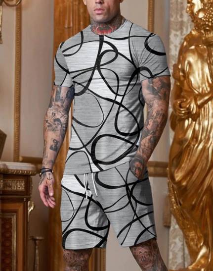 Unisex T-Shirt und Hose Set 3D Digital Printed