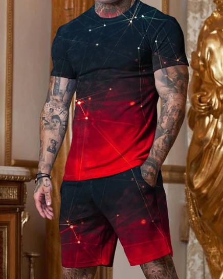 Unisex T-Shirt und Hose Set 3D Digital Printed