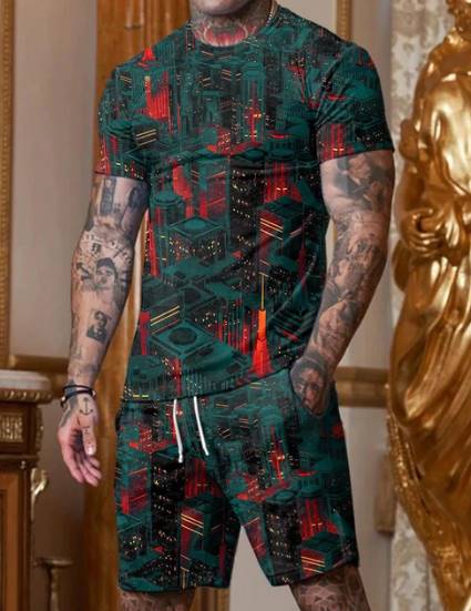 Unisex T-Shirt und Hose Set 3D Digital Printed