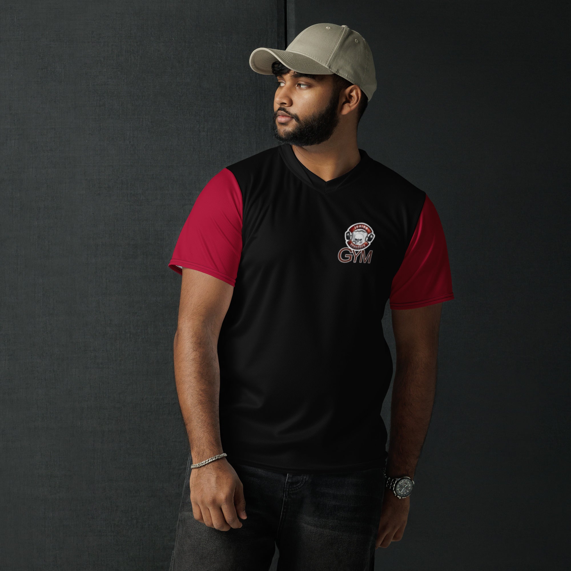 Recyceltes Unisex-Trikot mit Junior Schröder Gym Logo Vorne und Hinten