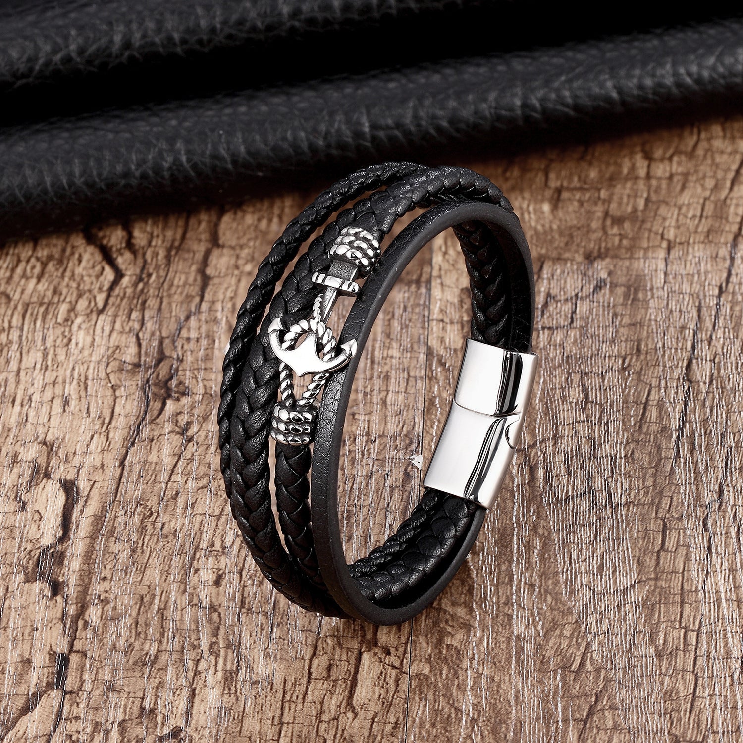 Anker Leder Armband 21 cm