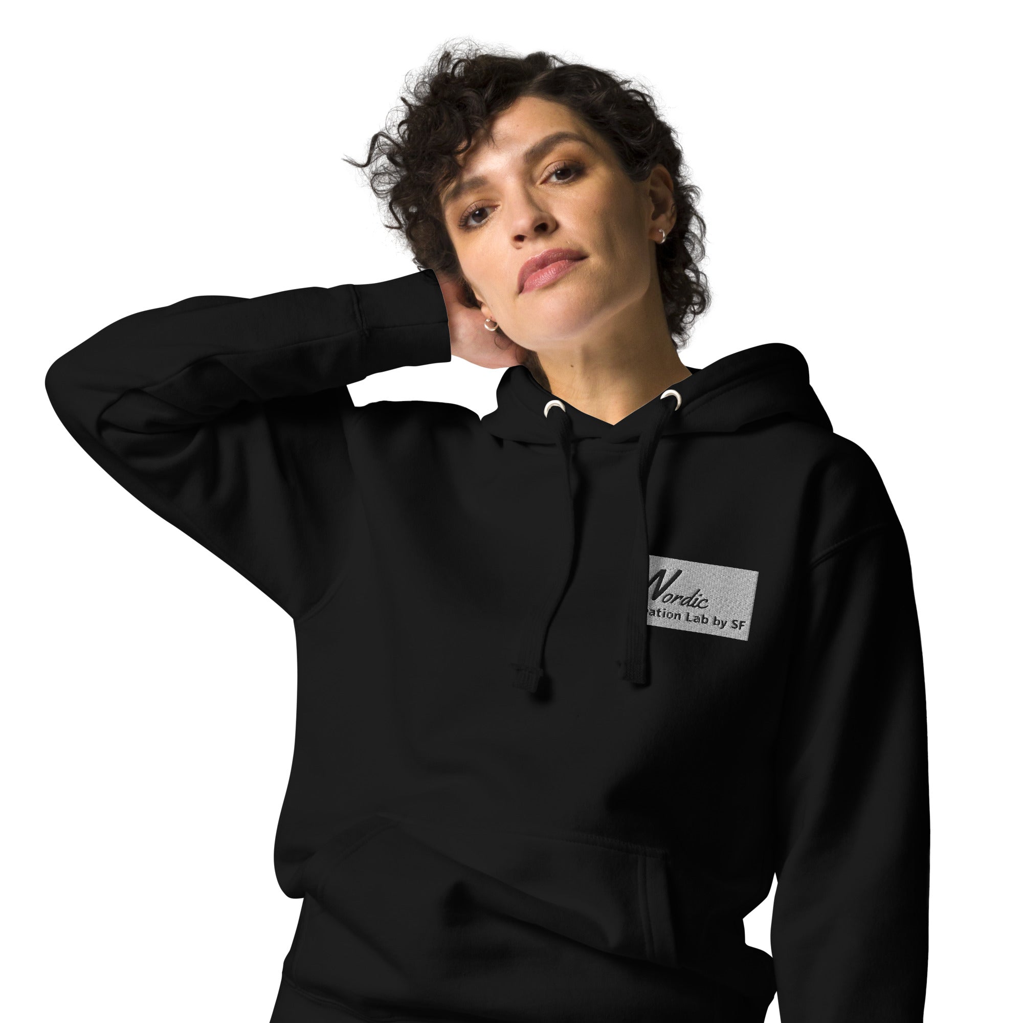 Unisex-Kapuzenpullover Nordic-Creation-Lab Stick vorne Druck hinten