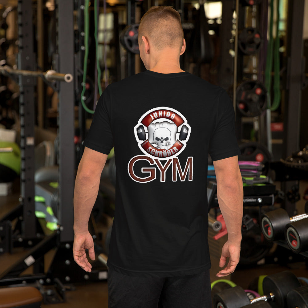 Unisex-T-Shirt mit Junior Schröder Gym Logo Vorne und Hinten