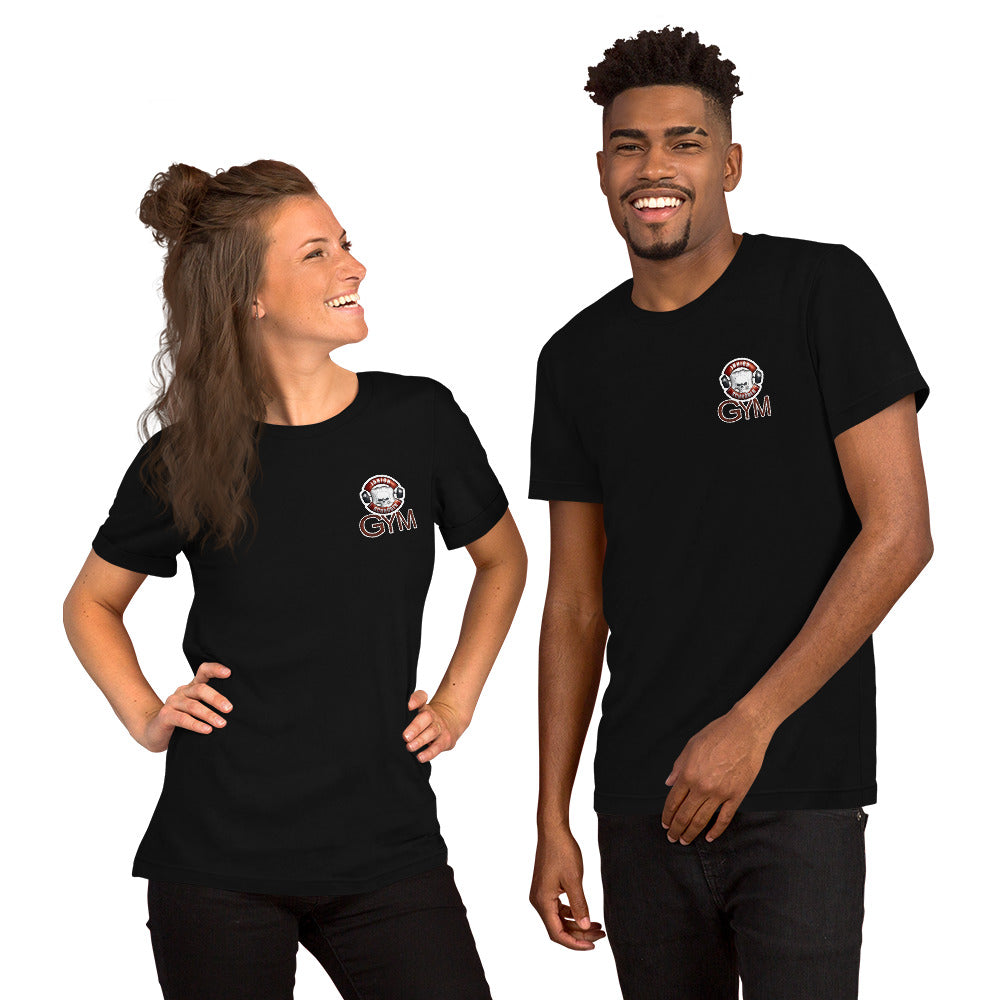 Unisex-T-Shirt mit Junior Schröder Gym Logo Vorne und Hinten