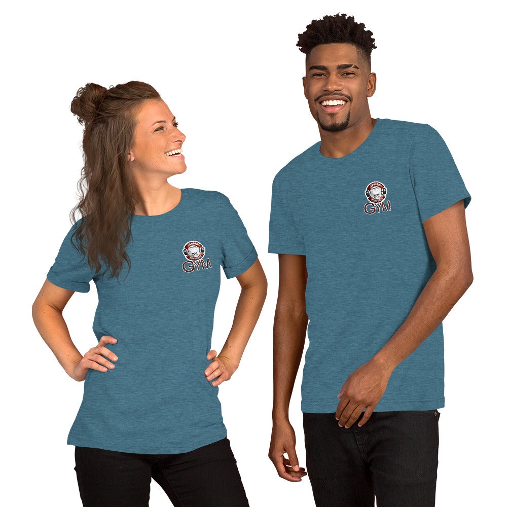 Unisex-T-Shirt mit Junior Schröder Gym Logo Vorne und Hinten