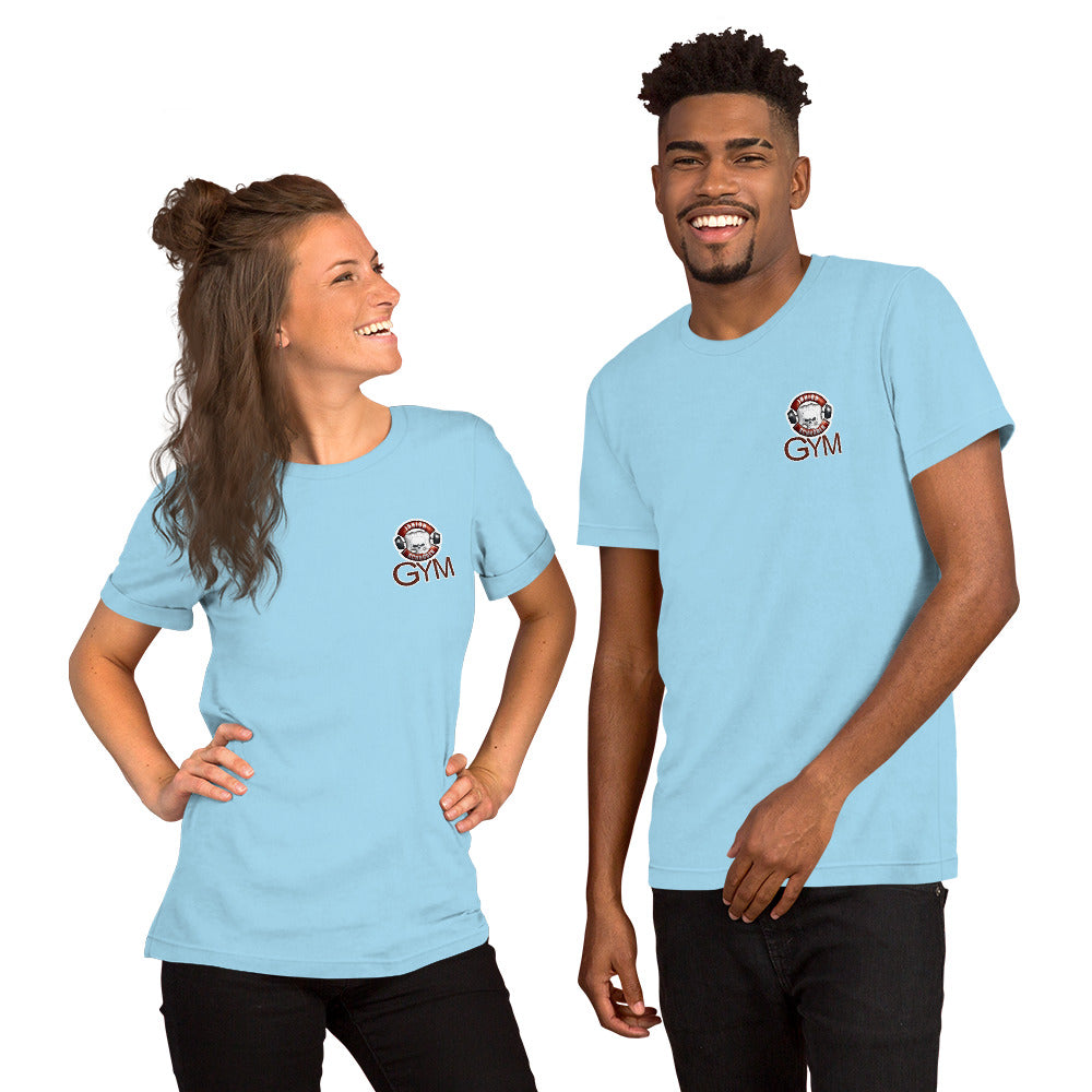 Unisex-T-Shirt mit Junior Schröder Gym Logo Vorne und Hinten