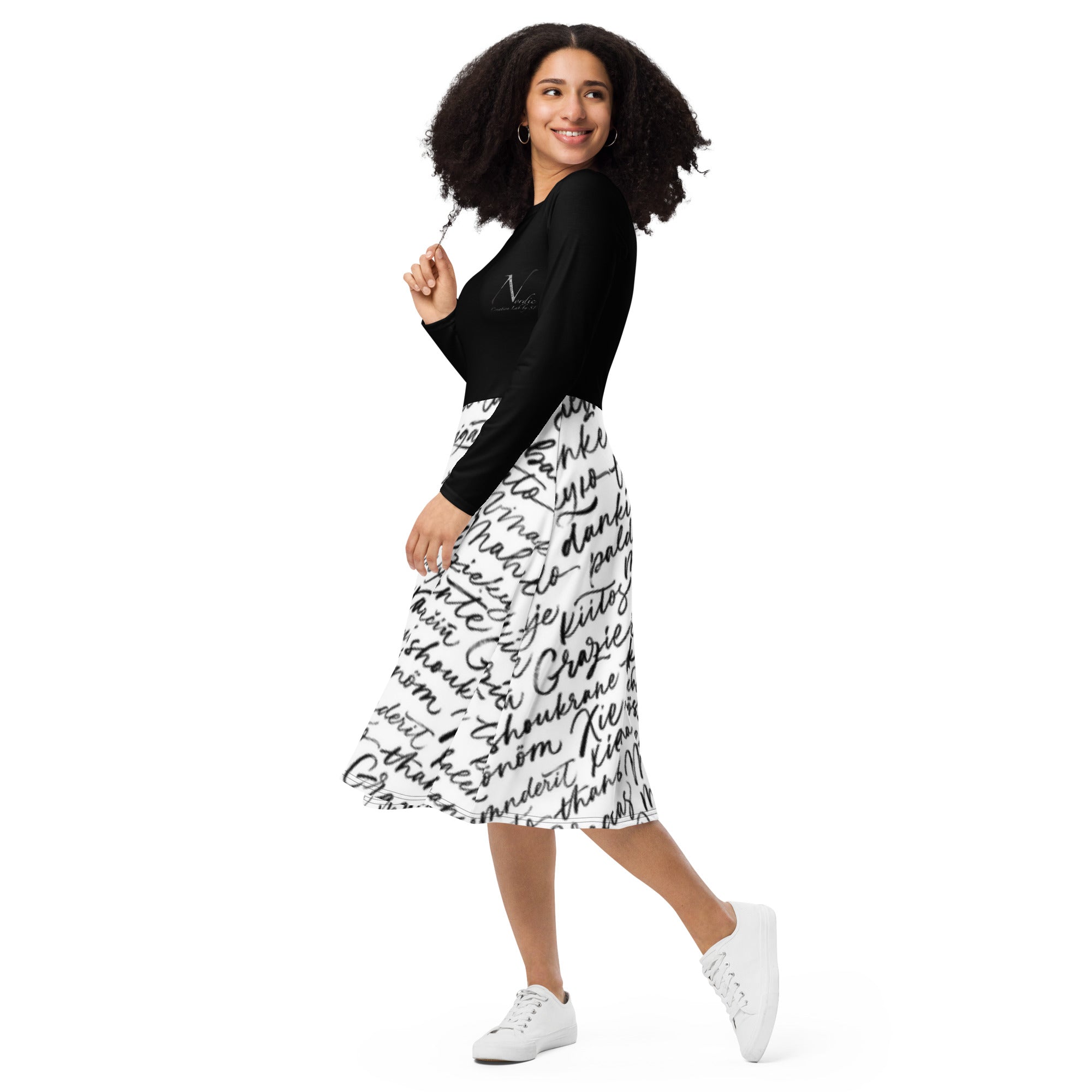 Nordic Creation Langärmliges Midikleid