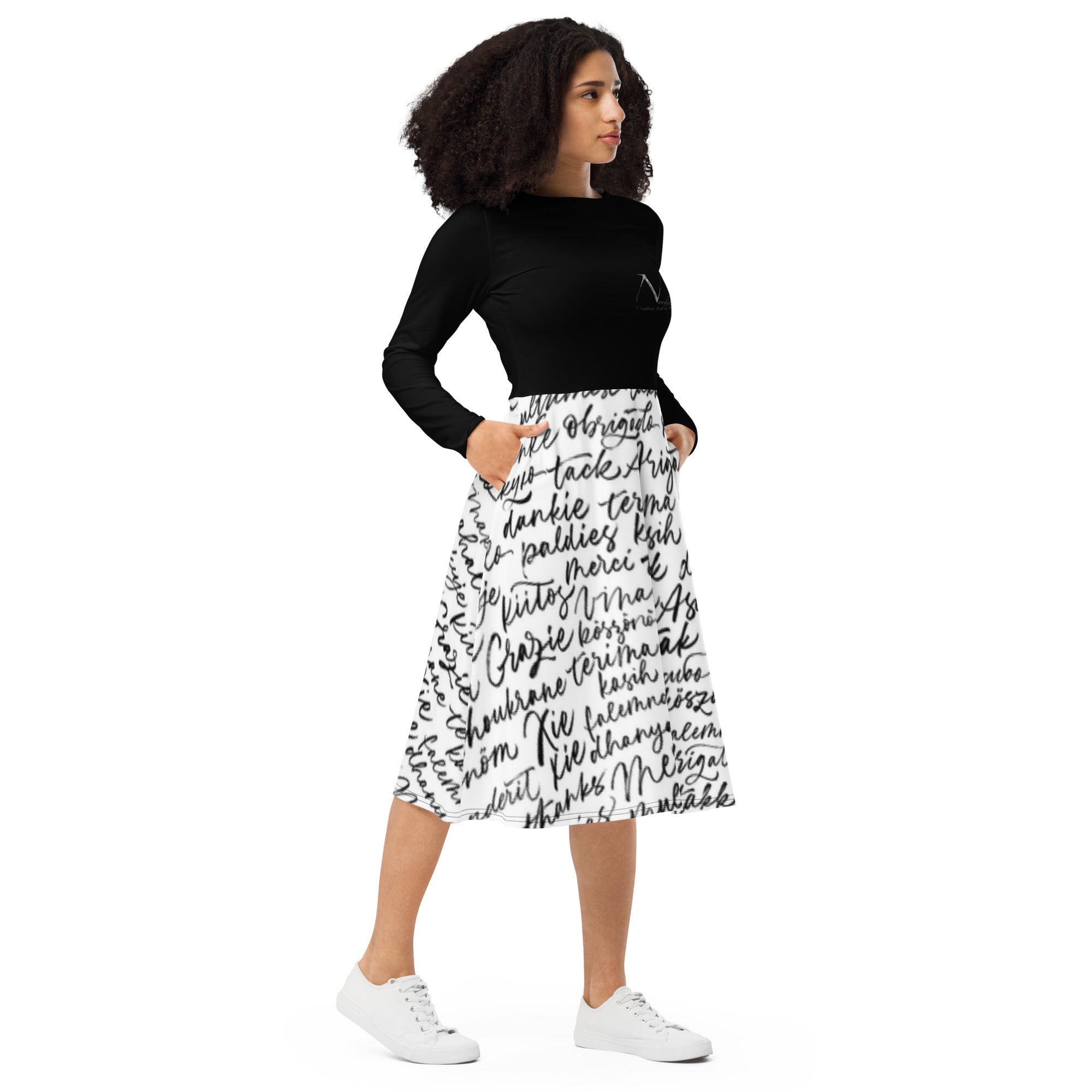 Nordic Creation Langärmliges Midikleid