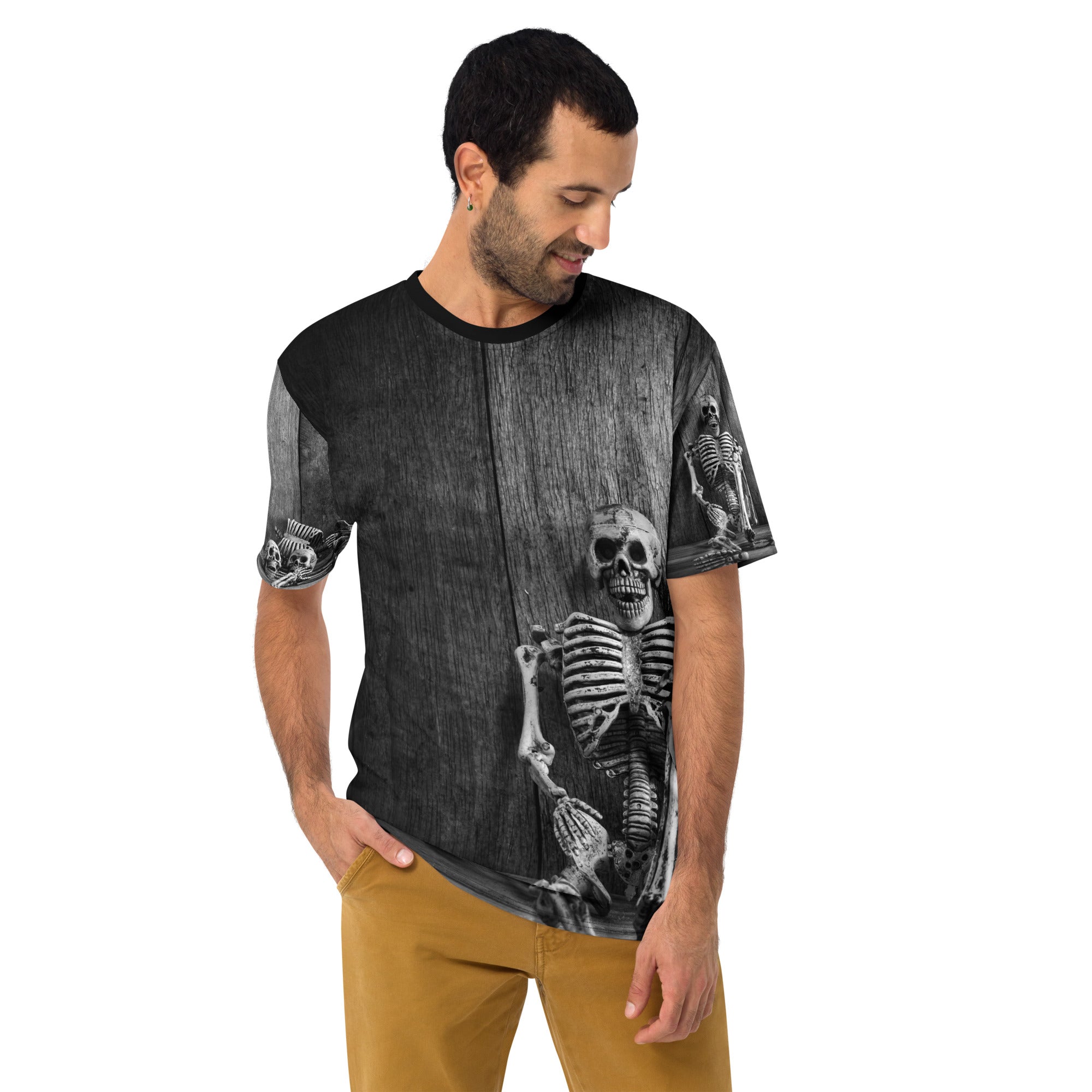 Herren-T-Shirt mit Skelett Druck