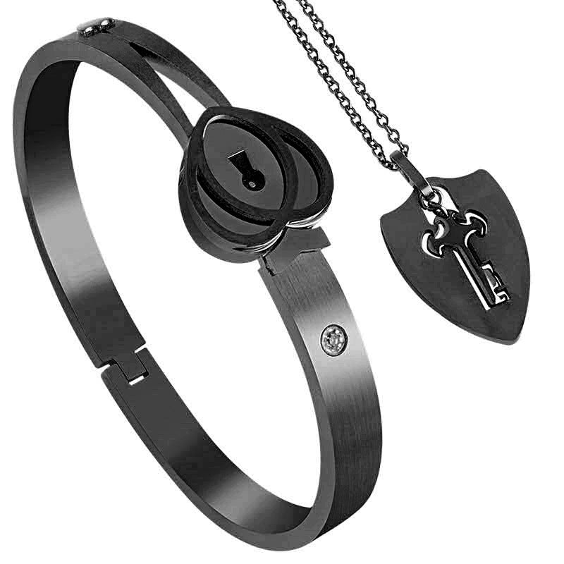 Pärchen Armband und Kette  Schloss